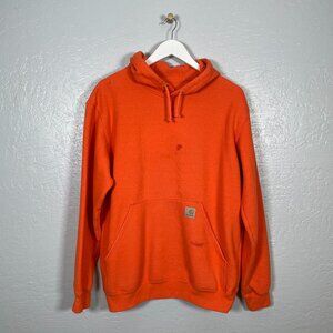 Carhartt Men M Orange Loose Fit Midweight Logo Sleeve Graphic Sweatshirt Work